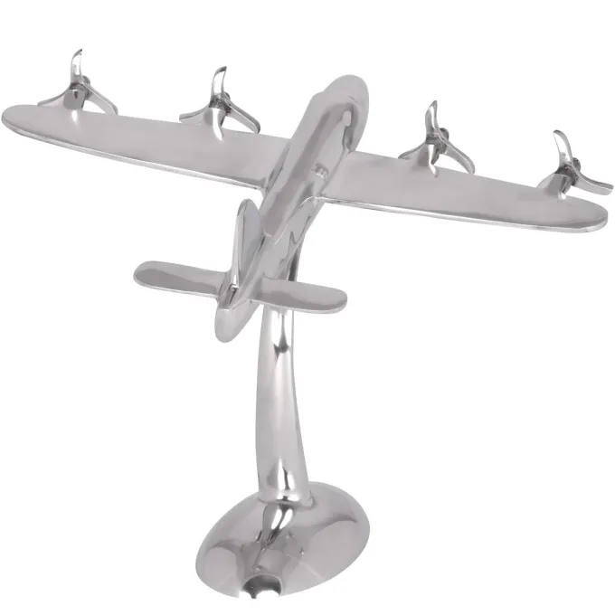 FineBuy Design Deko Flugzeug Propeller aus Aluminium Flieger Farbe Silber