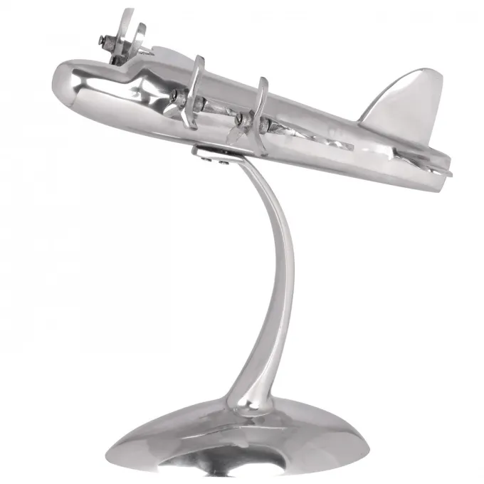 FineBuy Design Deko Flugzeug Propeller aus Aluminium Flieger Farbe Silber