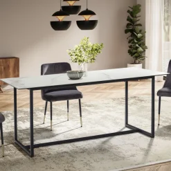 FineBuy Design Esstisch Keramik Glas 180 x 90 cm Keramiktisch Esszimmertisch