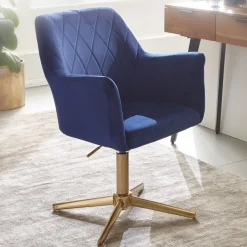 FineBuy Drehstuhl Samt Schreibtischstuhl Schalenstuhl Home Office Drehbar Modern