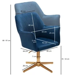 FineBuy Drehstuhl Samt Schreibtischstuhl Schalenstuhl Home Office Drehbar Modern