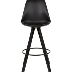 FineBuy 2er Set Barhocker Schwarz Tresenhocker Kunstleder mit Lehne Barstuhl