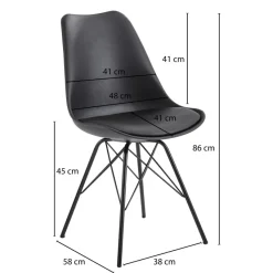 FineBuy 2er Set Esszimmerstuhl Küchenstuhl Kunstleder Design Polsterstuhl Stuhl