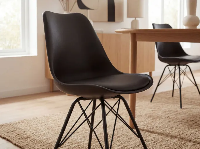 FineBuy 2er Set Esszimmerstuhl Küchenstuhl Kunstleder Design Polsterstuhl Stuhl