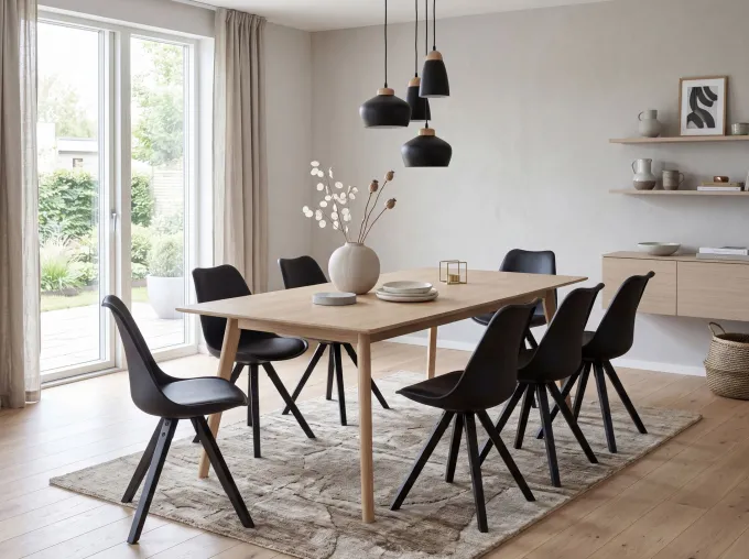 FineBuy 2er Set Esszimmerstuhl Kunstleder Polsterstuhl Küchenstuhl Skandinavisch