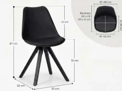 FineBuy 2er Set Esszimmerstuhl Kunstleder Polsterstuhl Küchenstuhl Skandinavisch