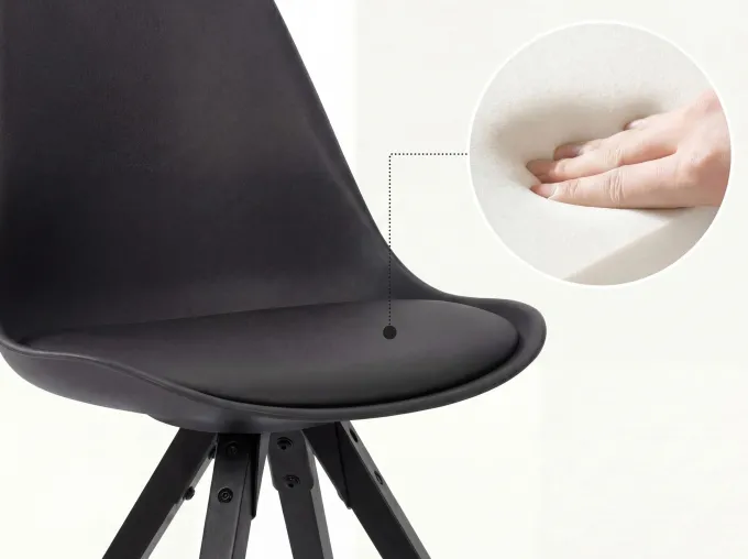 FineBuy 2er Set Esszimmerstuhl Kunstleder Polsterstuhl Küchenstuhl Skandinavisch