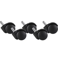 FineBuy 5er Set Rollen für Bürostuhl 11 Teppichbodenrollen 50 mm Weichbodenrollen