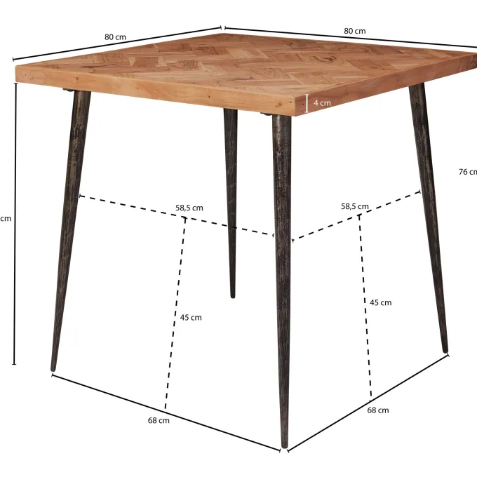 FineBuy Esstisch Holz Esszimmertisch Massiv Akazie Küchentisch Tisch Esszimmer