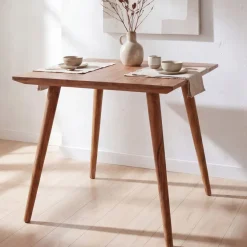 FineBuy Esstisch Holz Massiv Esszimmertisch Sheesham Küchentisch Klein Rustikal