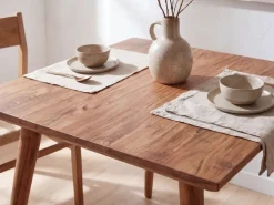 FineBuy Esstisch Holz Massiv Esszimmertisch Sheesham Küchentisch Klein Rustikal