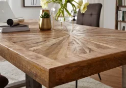 FineBuy Esstisch Natur Küchentisch Holz Esszimmertisch Massiv Industrial Tisch