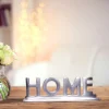 FineBuy Home Schriftzug Deko Wohnzimmer Tisch Dekoration Alu Aluminium Wohndeko