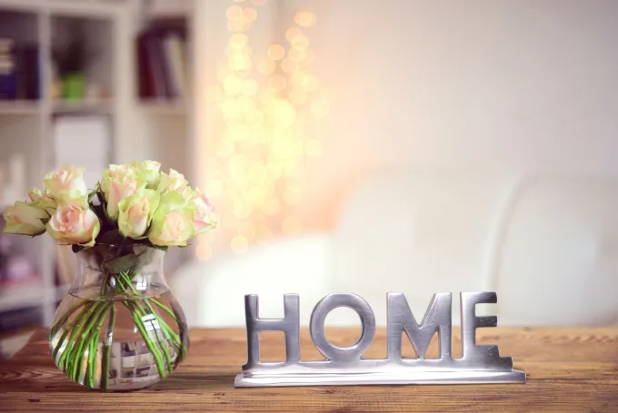 FineBuy Home Schriftzug Deko Wohnzimmer Tisch Dekoration Alu Aluminium Wohndeko