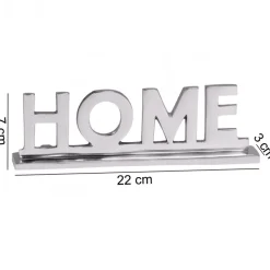 FineBuy Home Schriftzug Deko Wohnzimmer Tisch Dekoration Alu Aluminium Wohndeko