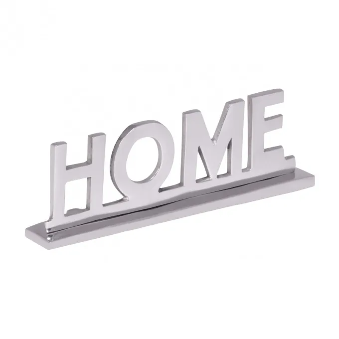 FineBuy Home Schriftzug Deko Wohnzimmer Tisch Dekoration Alu Aluminium Wohndeko
