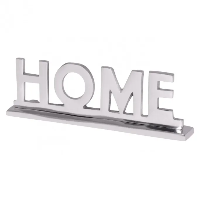FineBuy Home Schriftzug Deko Wohnzimmer Tisch Dekoration Alu Aluminium Wohndeko