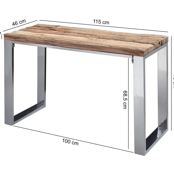 FineBuy Konsolentisch 115 cm Anrichte Konsole Industrial Massiv Laptoptisch