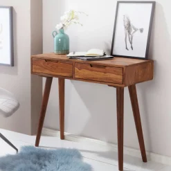 FineBuy Konsolentisch FB51402 90cm Anrichte Schreibtisch Schminktisch Massivholz