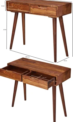 FineBuy Konsolentisch FB51402 90cm Anrichte Schreibtisch Schminktisch Massivholz