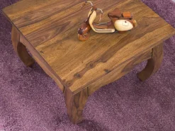 FineBuy Opium Wohnzimmertisch 60 x 40 x 60cm Sheesham Holz quadratisch Sofatisch