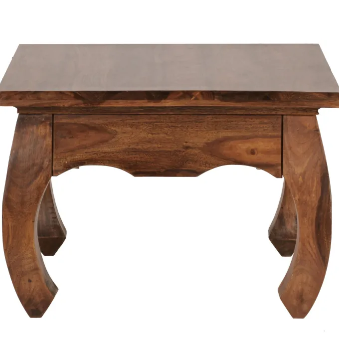 FineBuy Opium Wohnzimmertisch 60 x 40 x 60cm Sheesham Holz quadratisch Sofatisch