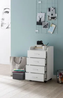 FineBuy Rollcontainer 70,5 cm Standcontainer Bürocontainer mit Rollen Modern
