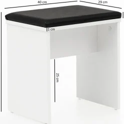 FineBuy Schminktisch FB51641 Kosmetiktisch Frisiertisch Weiß Spiegel & Hocker