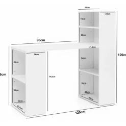 FineBuy Schreibtisch mit Regal 120x120x53 cm Holz Modern Bürotisch PC Tisch