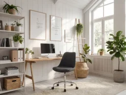 FineBuy Schreibtischstuhl Stoff Drehstuhl Stuhl mit Rollen 110 kg Schalenstuhl