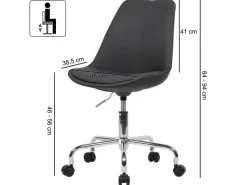 FineBuy Schreibtischstuhl Stoff Drehstuhl Stuhl mit Rollen 110 kg Schalenstuhl