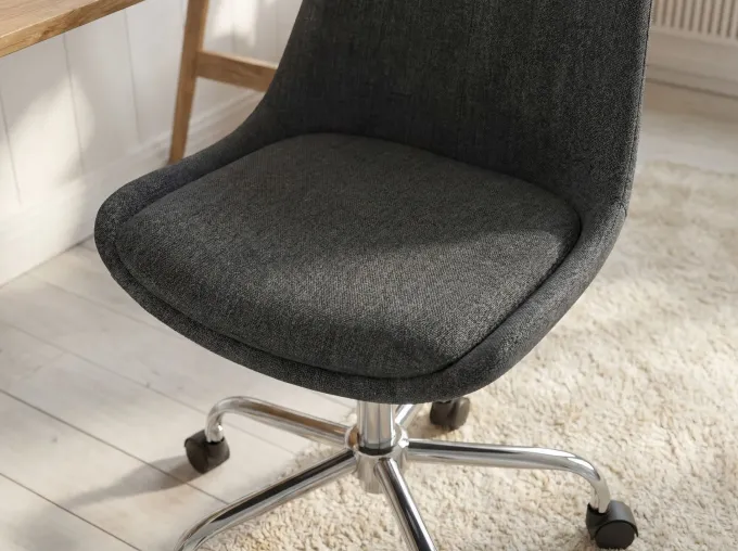 FineBuy Schreibtischstuhl Stoff Drehstuhl Stuhl mit Rollen 110 kg Schalenstuhl