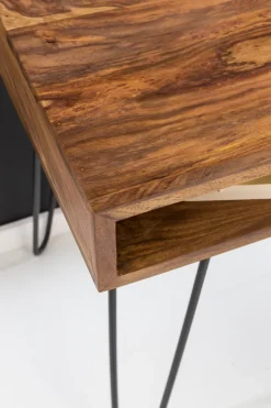 FineBuy Schreibtisch 110x60 cm Bürotisch Laptoptisch Massiv Holztisch Sheesham
