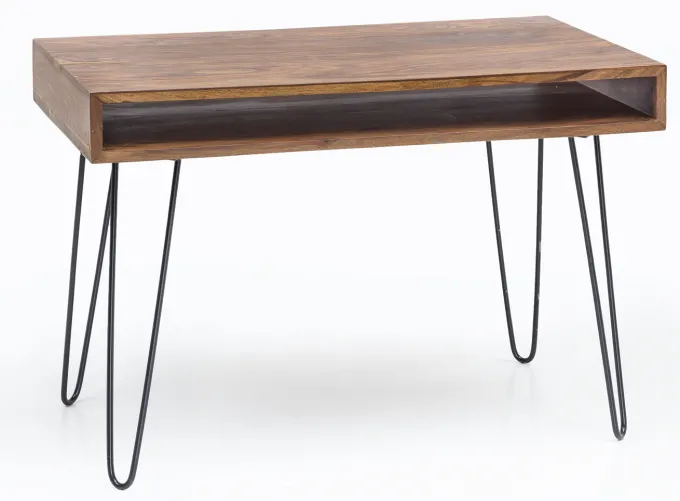 FineBuy Schreibtisch 110x60 cm Bürotisch Laptoptisch Massiv Holztisch Sheesham