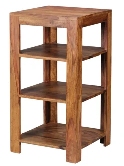 FineBuy Sheesham Massivholz Bücherregal 3 Böden Stand Regal 44x44x83 cm