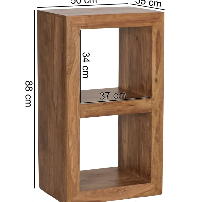 FineBuy Standregal Massivholz 88cm Holzregal Naturprodukt Beistelltisch Landhaus