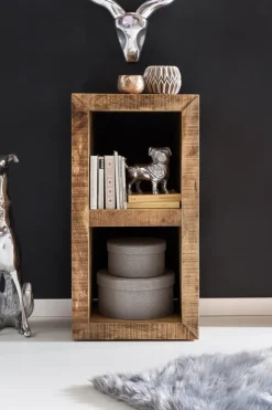 FineBuy Standregal 45 x 90 x 35 cm Bücherregal Mangoholz Beistelltisch Massiv
