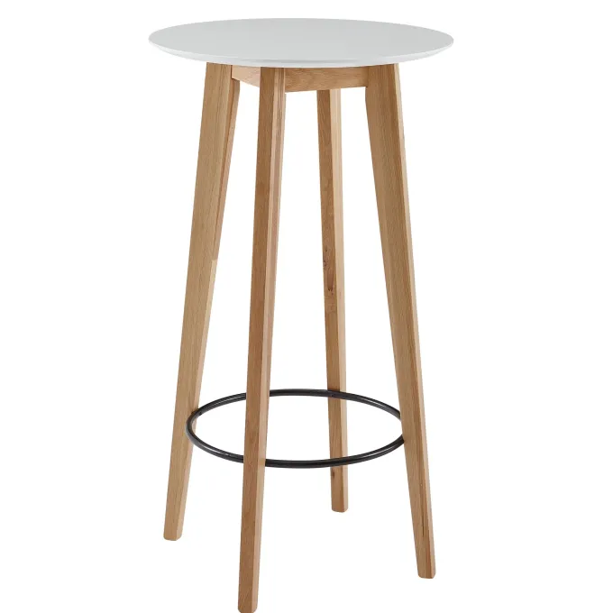 FineBuy Stehtisch 60x110x60cm Weiß Bartisch Skandinavisch Eiche Tisch Partytisch