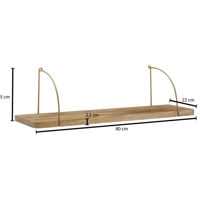 FineBuy Wandregal Holz Metall Hängeregal Regal Klein Industrial Bücherregal Wand