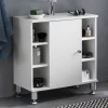 FineBuy Waschbeckenunterschrank Waschtischunterschrank Badezimmermöbel Weiß