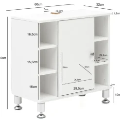 FineBuy Waschbeckenunterschrank Waschtischunterschrank Badezimmermöbel Weiß