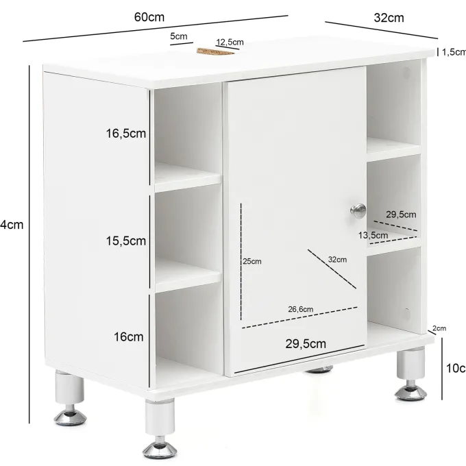 FineBuy Waschbeckenunterschrank Waschtischunterschrank Badezimmermöbel Weiß