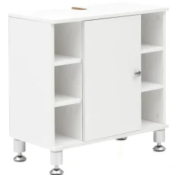 FineBuy Waschbeckenunterschrank Waschtischunterschrank Badezimmermöbel Weiß