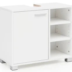 FineBuy Waschbeckenunterschrank FB51390 weiß Badschrank Waschtisch Unterschrank