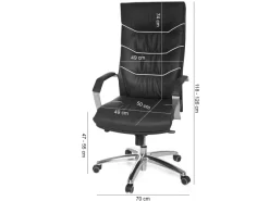 FineBuy XXL Chefsessel Echtleder schwarz Bürostuhl Drehstuhl Schreibtischstuhl