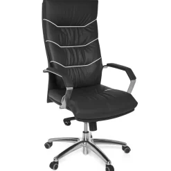 FineBuy XXL Chefsessel Echtleder schwarz Bürostuhl Drehstuhl Schreibtischstuhl