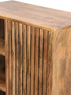 Hausbar Mango Massivholz 123cm Barschrank Spirituosenschrank Weinschrank Weinbar