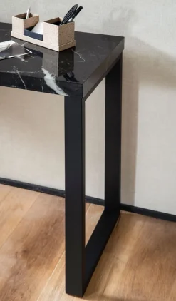 Konsolentisch FineBuy Anrichte 120cm Marmor Optik Flurtisch Schwarz Schreibtisch