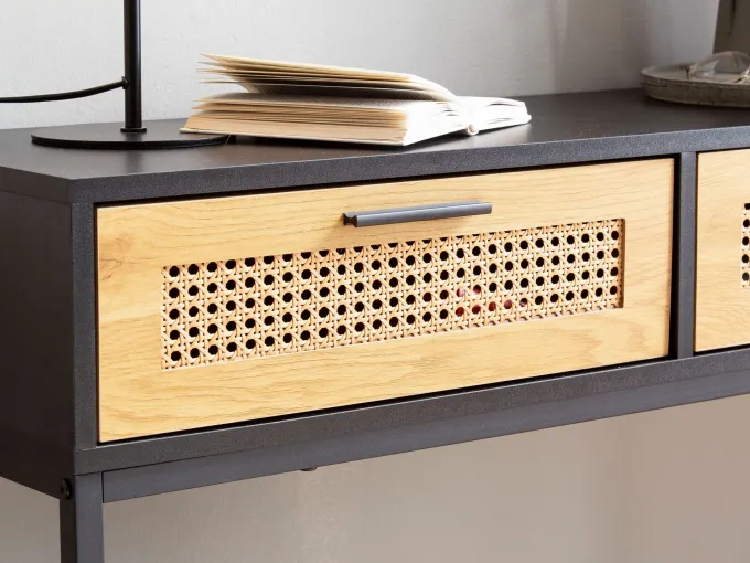 Konsolentisch FineBuy Anrichte 100 cm Ablagetisch Flurtisch Wiener Geflecht