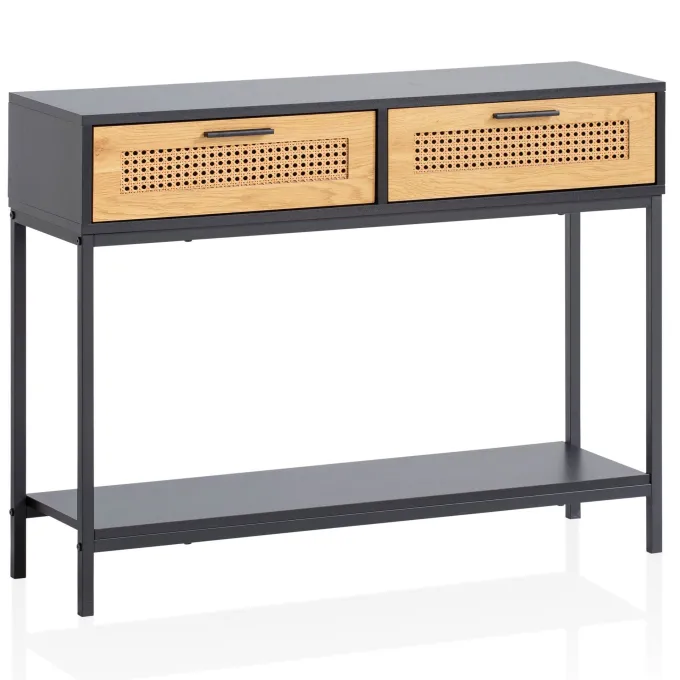 Konsolentisch FineBuy Anrichte 100 cm Ablagetisch Flurtisch Wiener Geflecht